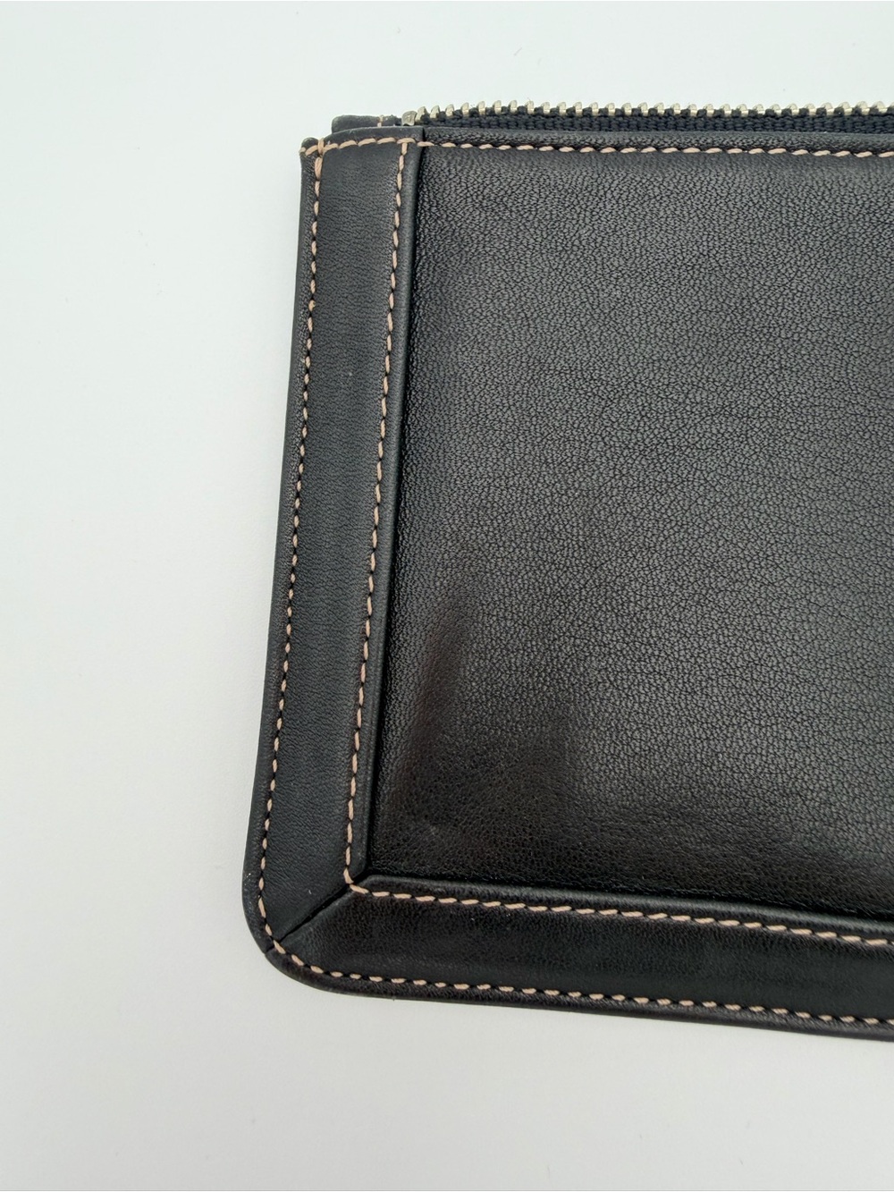 Coach Vintage Black Leather Zip Pouch Wristlet Soft Hangtag - Picture 4 of 5